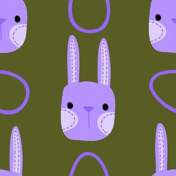 Easter rabbits seamless spring animals pattern for wrapping paper and fabrics Stock Photos