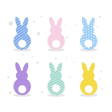 Easter rabbits set. Stock Illustration
