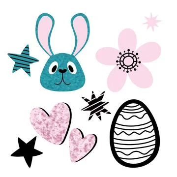 Easter rabbits set spring animals pattern for wrapping paper and fabrics Illustrazione stock