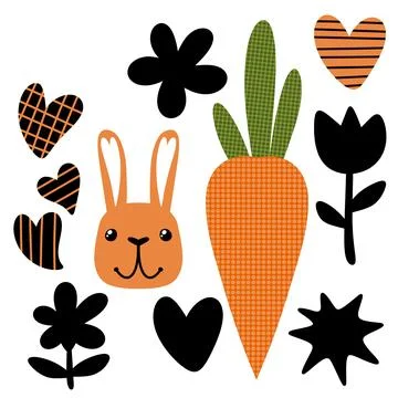 Easter rabbits set spring animals pattern for wrapping paper and fabrics Illustrazione stock