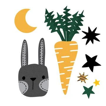 Easter rabbits set spring animals pattern for wrapping paper and fabrics 스톡 일러스트