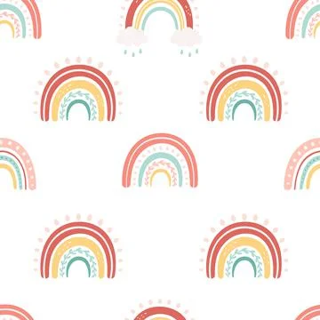 Easter rainbow seamless pattern. Abstract rainbow pattern. Happy Easter. Stock Illustration