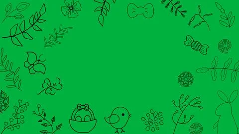 Easter related things on green screen Stock Illustration