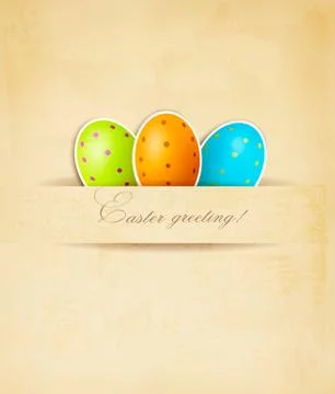 Easter retro background with eggs. vector. Stock Illustration