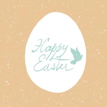 Easter Retro Card Design. Hand drawn, calligraphic symbol for Easter. Texture Illustrazione stock