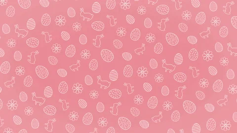Easter rotating background pattern with eggs and hares Stock Footage 106274784