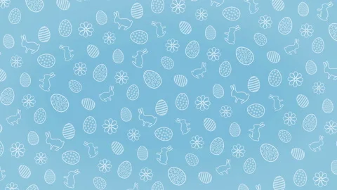 Easter rotating background pattern with eggs and hares Stock Footage 106274982