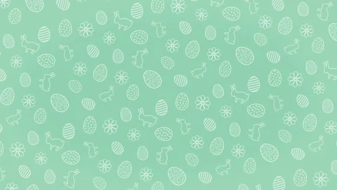 Easter rotating background pattern with eggs and hares Stock Footage 106275116