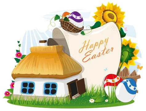 Easter rural background 스톡 일러스트