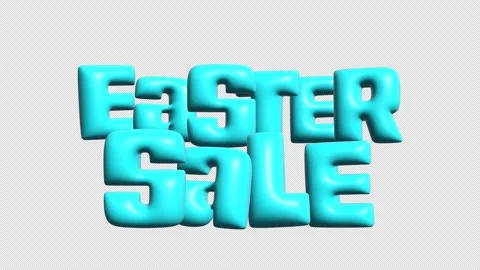 Easter sale bubble 3d text animation overlay isolated Stock Footage 306679650