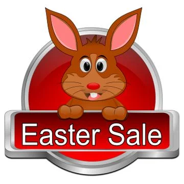 Easter sale button - 3D illustration Stock Illustration