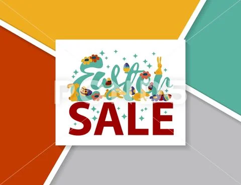 Easter sale design EPS 10 vector royalty free stock illustration for greeting Stock Illustration