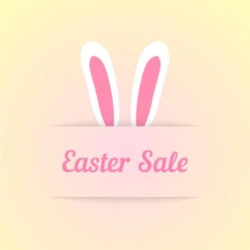 Easter sale with ears in pocket Stock Illustration