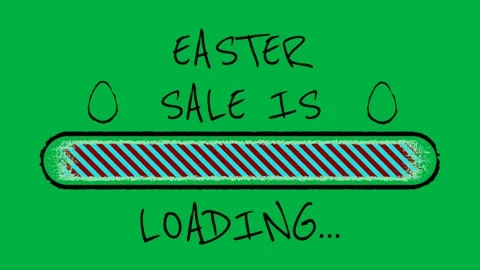 Easter sale is loading concept animation on green screen Stock Footage 266787901
