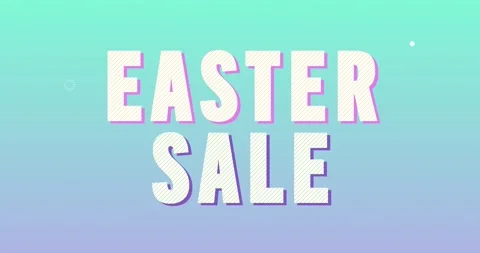 Easter Sale Logotype. Smooth Text Animation. Stock Footage 136079226
