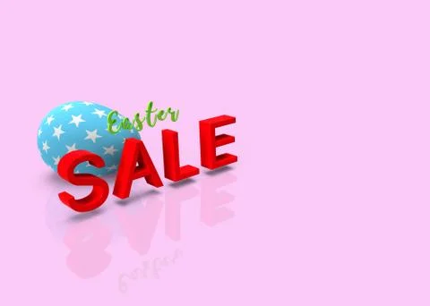Easter sale, pattern easter egg, 3D rendering Illustrazione stock