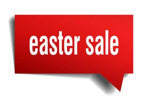Easter sale red 3d speech bubble Stock Illustration