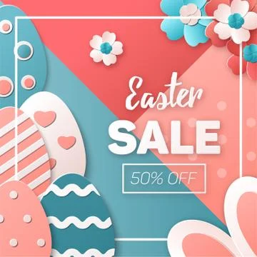 Easter Sale. Vector template Stock Illustration