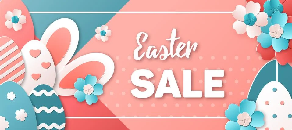 Easter Sale. Vector template Illustrazione stock