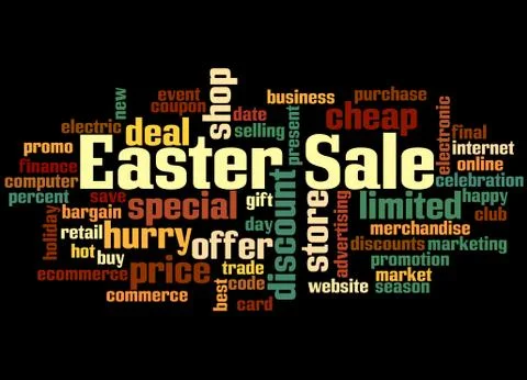 Easter sale word cloud concept 스톡 일러스트