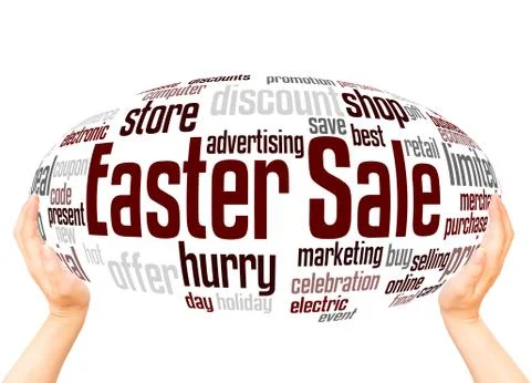 Easter sale word cloud sphere concept 스톡 일러스트