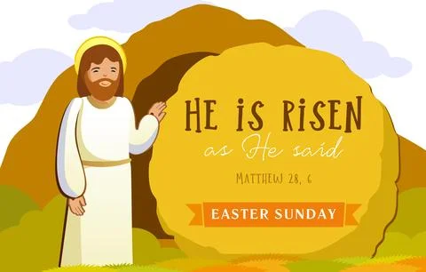 Easter scene cartoon Stock Illustration