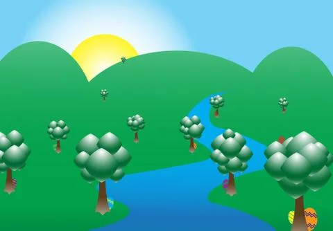 Easter Scene Stock Illustration