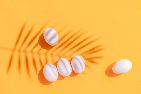 Easter scene with white eggs Stock Photos