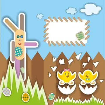 Easter scrapbook elements. illustration. Illustrazione stock