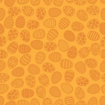 Easter seamless background with eggs. Gift card egg ornament, pattern. Spring Stock Illustration