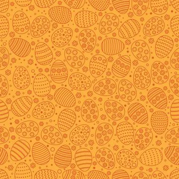 Easter seamless background with eggs. Gift card egg ornament, pattern.  Spring: Graphic #238882721