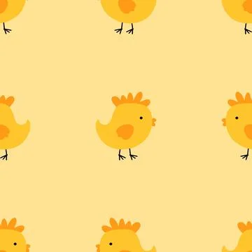 Easter seamless chicken pattern with eggs for wallpaper and fabrics and texti Stock Illustration