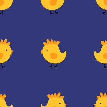 Easter seamless chicken pattern with eggs for wallpaper and fabrics and texti Stock Illustration