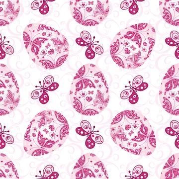 Easter seamless floral pattern Stock Illustration