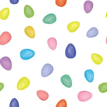 Easter seamless gentle vector pattern with bunnies and easter eggs Illustrazione stock