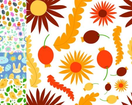 Easter seamless pattern background design vector holiday celebration party Illustrazione stock