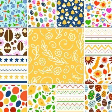 Easter seamless pattern background design vector holiday celebration party Stock Illustration