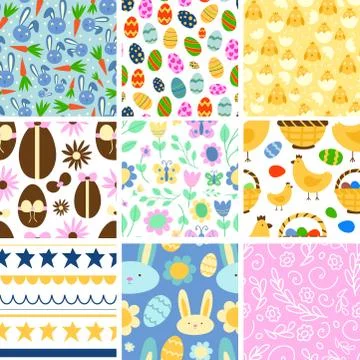 Easter seamless pattern background design vector holiday celebration party Illustrazione stock