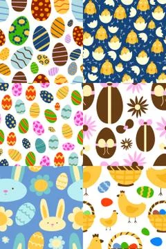 Easter seamless pattern background design vector holiday celebration party Stock Illustration