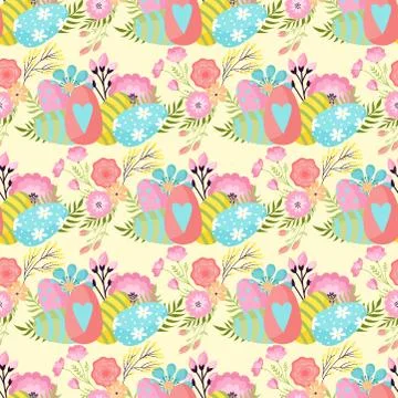 Easter seamless pattern background design vector holiday celebration party Illustrazione stock