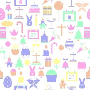 Easter seamless pattern background icon. Illustrazione stock