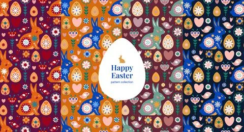 Easter seamless pattern background Stock Illustration