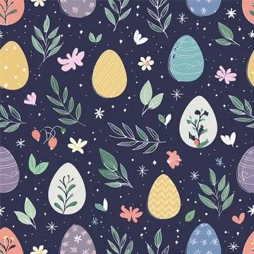 Easter Seamless Pattern Background Stock Illustration