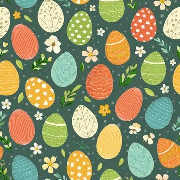 Easter Seamless Pattern Background 스톡 일러스트