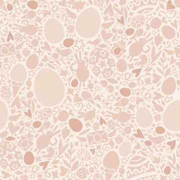 Easter Seamless Pattern in Beige Colors Stock Illustration