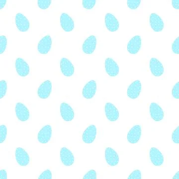 Easter seamless pattern of blue eggs in polka-dot on a transparent background 스톡 일러스트