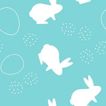 Easter seamless pattern with bunny. Illustration Stock Illustration