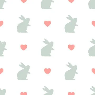 Easter seamless pattern with bunny. Illustration Stock Illustration