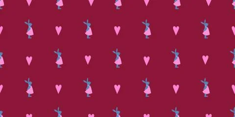 Easter seamless pattern. bunny rabbit. Happy easter. Cute spring illustration Stockillustratie