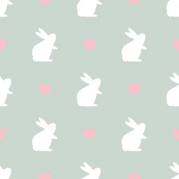 Easter seamless pattern with bunny. Vector Illustration Illustrazione stock
